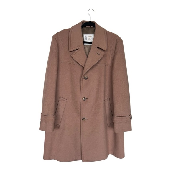 London Fog Vintage Mens Brown Wool Single Breasted Coat Size 44 - Picture 5 of 14